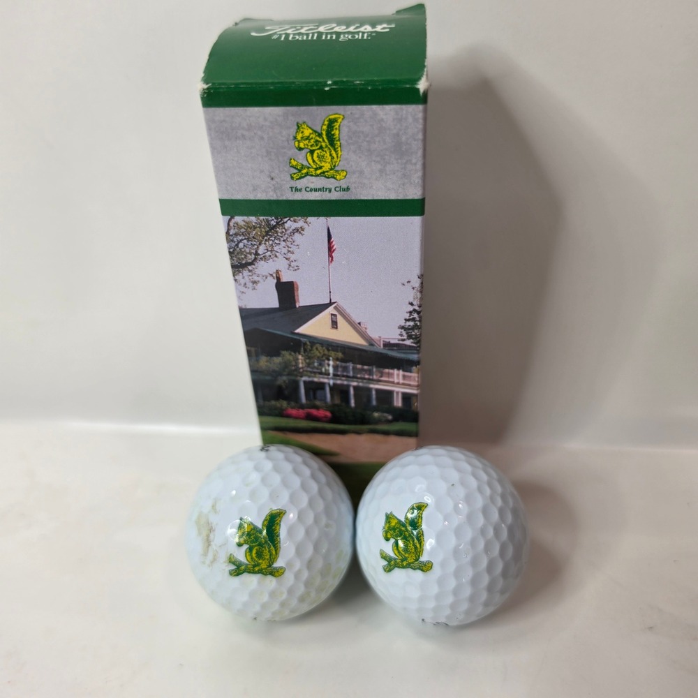 Vintage Titleist The Country Club Brookline Logo Golf Balls w/ Sleeve Box 2pk